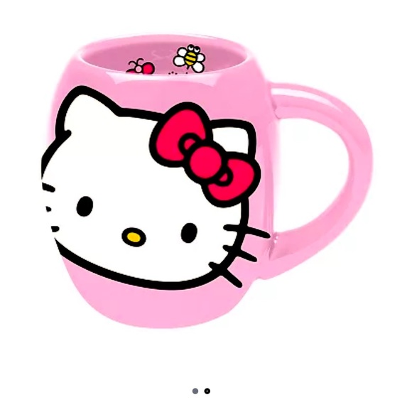 Hello Kitty 18-oz. Oval Pink Ceramic Mug New - Picture 1 of 5